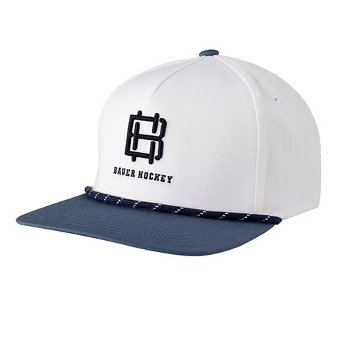 Bauer 2 Tone Patch curved brim Snapback Cap marine Senior