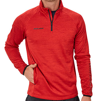 Bauer Fleece 1/4 Zip Top Vapor Senior Punainen
