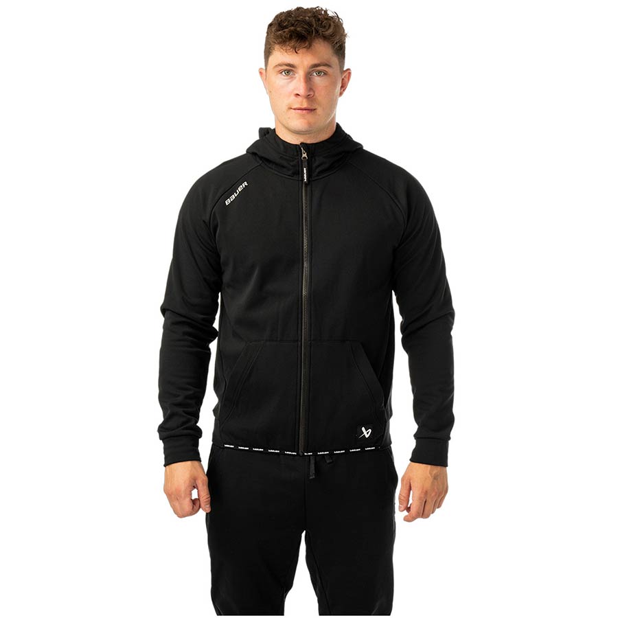 Bauer Fleece Zip Hoodie Team - Black Senior