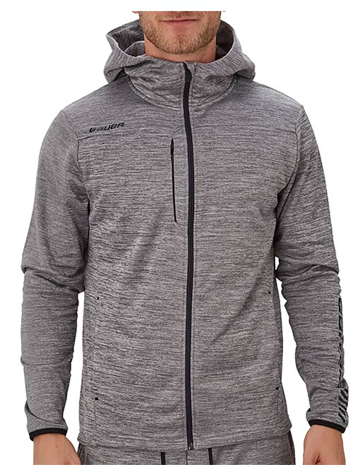 Bauer Fleece Zip Hoodie Vapor Grey Senior
