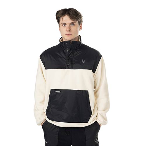 Bauer fleecepullover Senior sort-cremefarvet