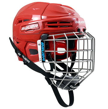 Bauer IMS 5.0 helmet combo (incl. cage) red