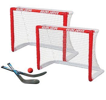 Bauer knæhockey mål 2 x 30,5 "inkl. Mini-sticks og bold
