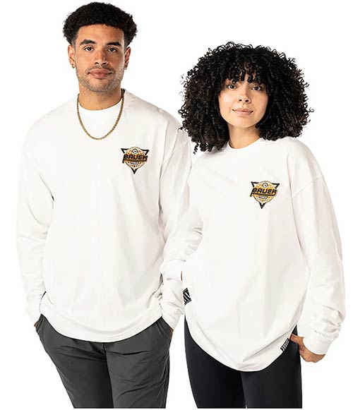 Bauer LS Retro Tee Senior Lucent Weiss