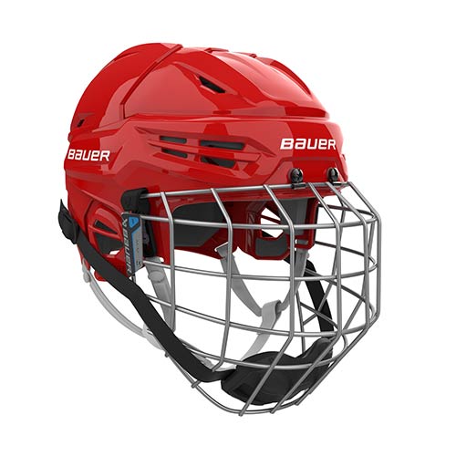 Bauer Re-Akt 55 Hjelm Combo med gitter Seni0or rød