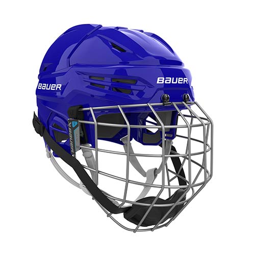 Bauer Re-Akt 55 Hjelm Combo med gitter Senior blå