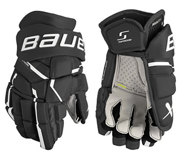 Bauer Supreme Mach handske Intermediate svart-hvid