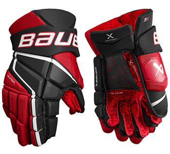 Bauer Vapor 3X guanti Senior nero-rosso