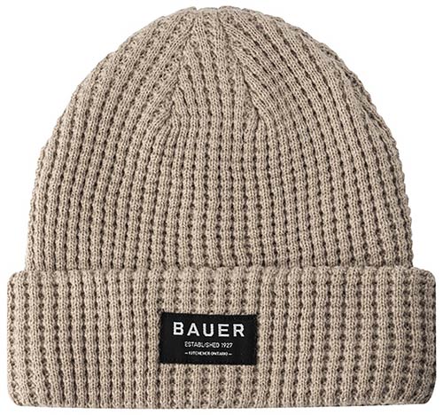 Bonnet tricoté à motif gaufré Bauer Toque crème Senior