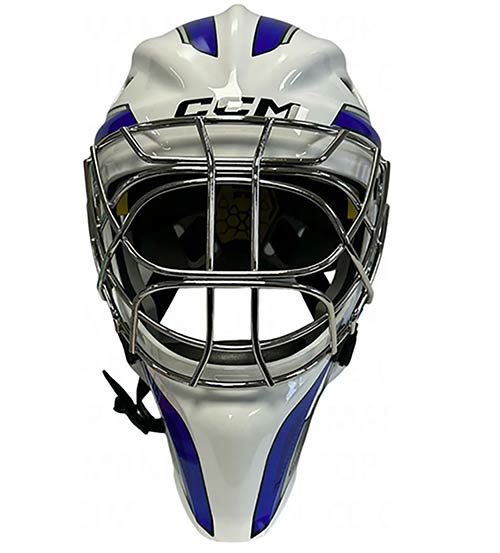 CCM Axis F5 målmandsmaske Junior hvid-flåde