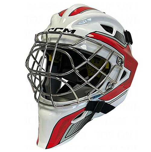 CCM Axis F5 målmandsmaske Junior hvid-rød