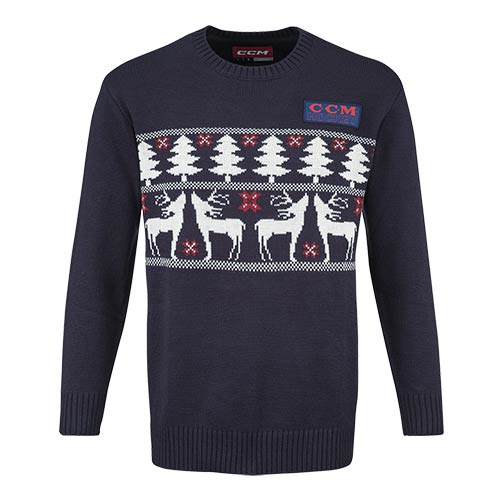 CCM Christmas Knit Sweatshirt Navy Senior