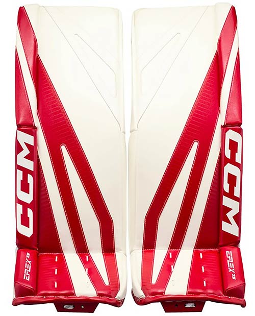 CCM EFLEX 7.5 Målmand Benskinner Senior Detroit hvid-rød