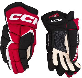 CCM Jetspeed FT680 handske Junior svart-rød-hvid