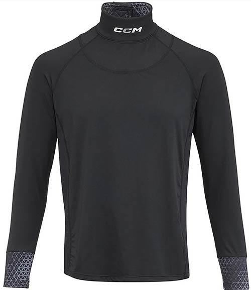 CCM Long Sleeve con protector de cuello integrado Junior Neg