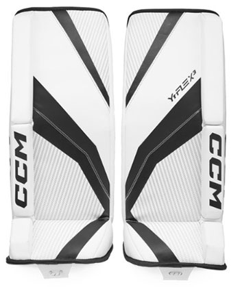 CCM Målmand Benskinner YFlex 3 ungdom hvid-sort