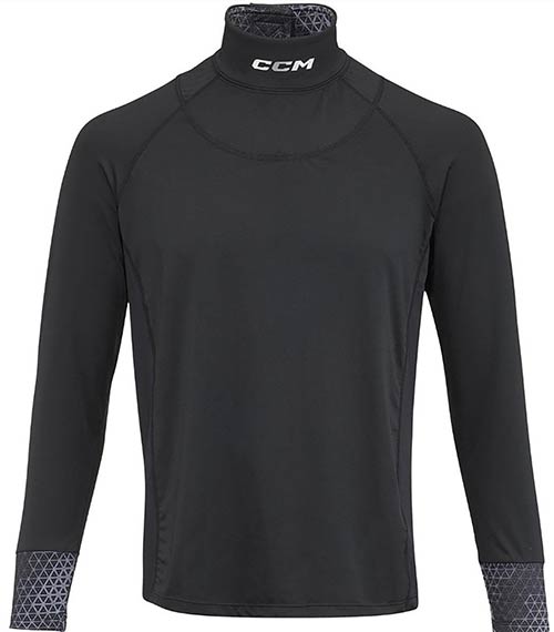 CCM Manches Longues avec Protege-Cou Intgr Senior Noir