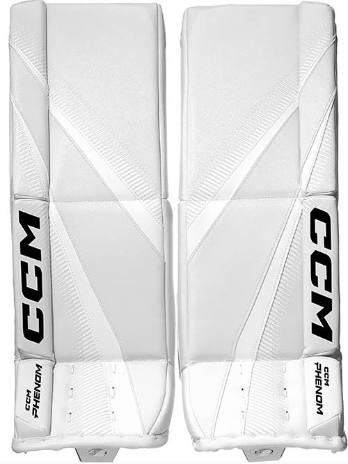 CCM Phenom Målmand Benskinner Junior hvid