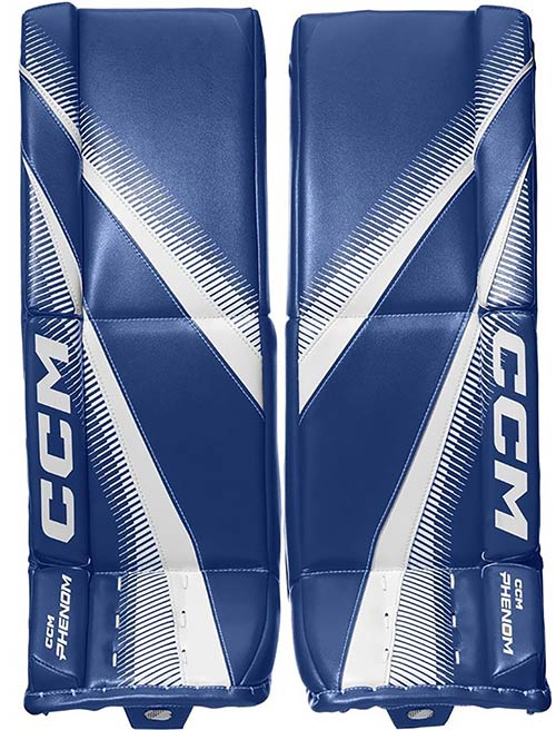 CCM Phenom Målmand Benskinner Junior Toronto blå-hvid