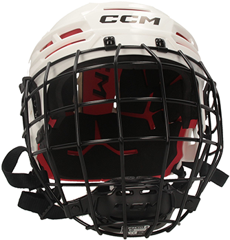 CCM Tacks 70 casco combo Senior blanco casco con rejilla