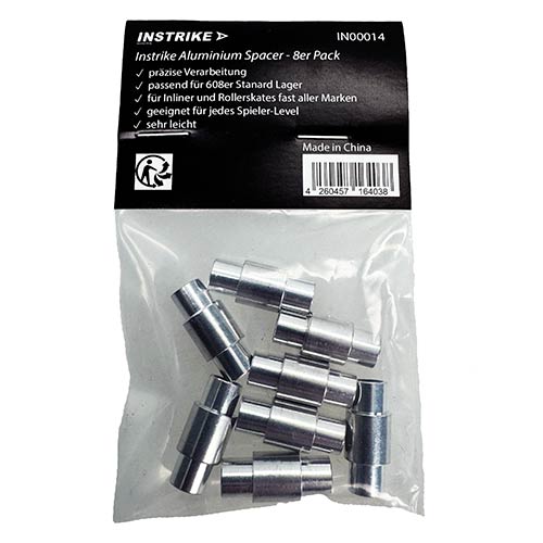 Instrike inline spacers av aluminium (set med 8)