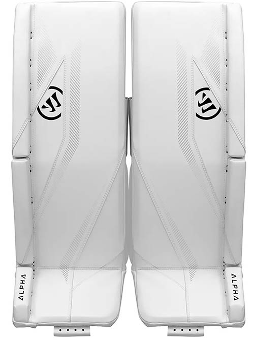 Maalivahdin säärisuojat Warrior Alpha Surge S30 Junior valko
