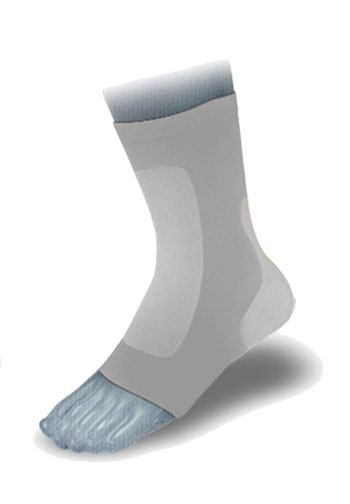 Ortema X-Foot pehmustetut sukat edess ja takana yhden koon