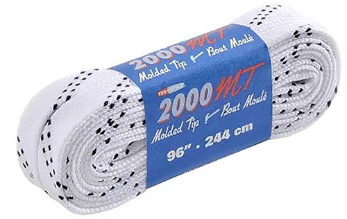 Schnürsenkel Gewachst 108"-274cm Weiss-Blau