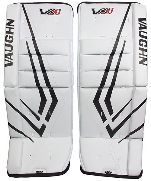 Vaughn Målmand Benskinner VX1 Ungdom hvid-sort