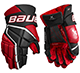 Bauer 3X gants Intermédiaire noir-rouge