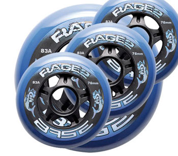 Base Rage.2 Hockey Outdoor Roues Set of 4 clear 83A