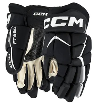 CCM Jetspeed FT680 Handschuhe Junior schwarz-weiß