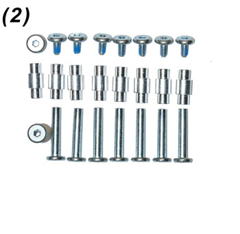 Axis for Skates / Screws Set of 8 incl. Spacer (3)